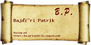 Bajári Patrik névjegykártya